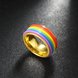 Wholesale Rainbow gold Color Stainless Steel Engagement Wedding Rings for Men Trendy Band unisex Rings Jewelry TGSTR164 2 small
