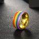 Wholesale Rainbow gold Color Stainless Steel Engagement Wedding Rings for Men Trendy Band unisex Rings Jewelry TGSTR164 3 small