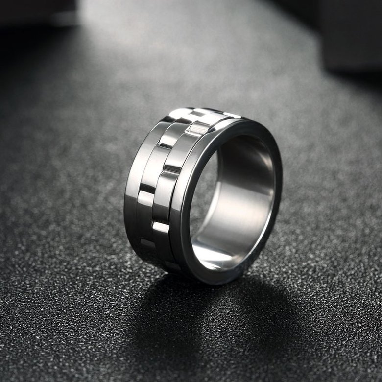 Wholesale Simple wide type Spinner Ring for Men Stress Release Accessory Classic Stainless Steel Wedding Band Casual Sport Jewelry TGSTR173 3