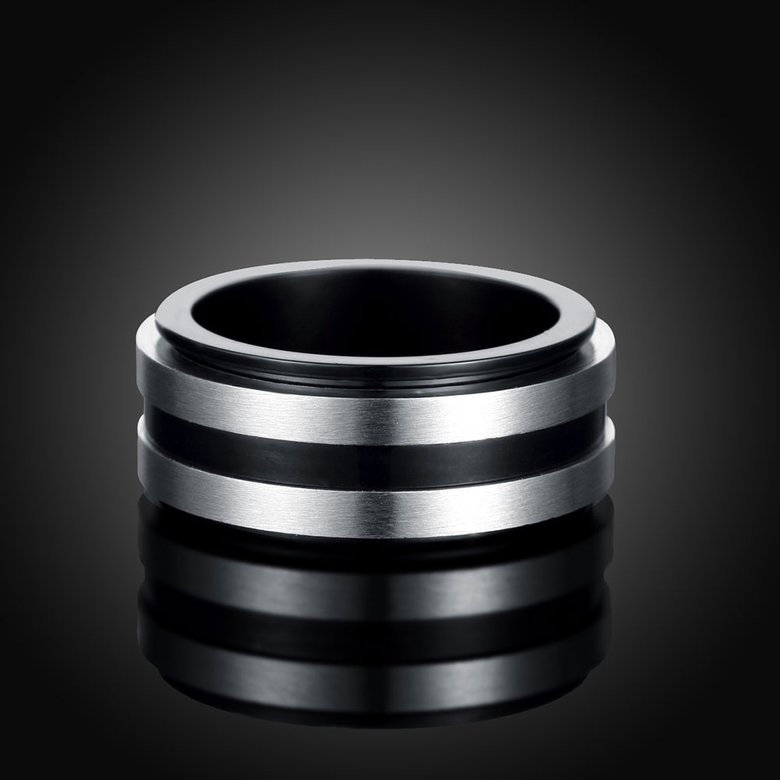 Wholesale European and American classic fashion Black Ring Simple Design Hoop Stainless Steel Anniversary Rings For Men  TGSTR179 0