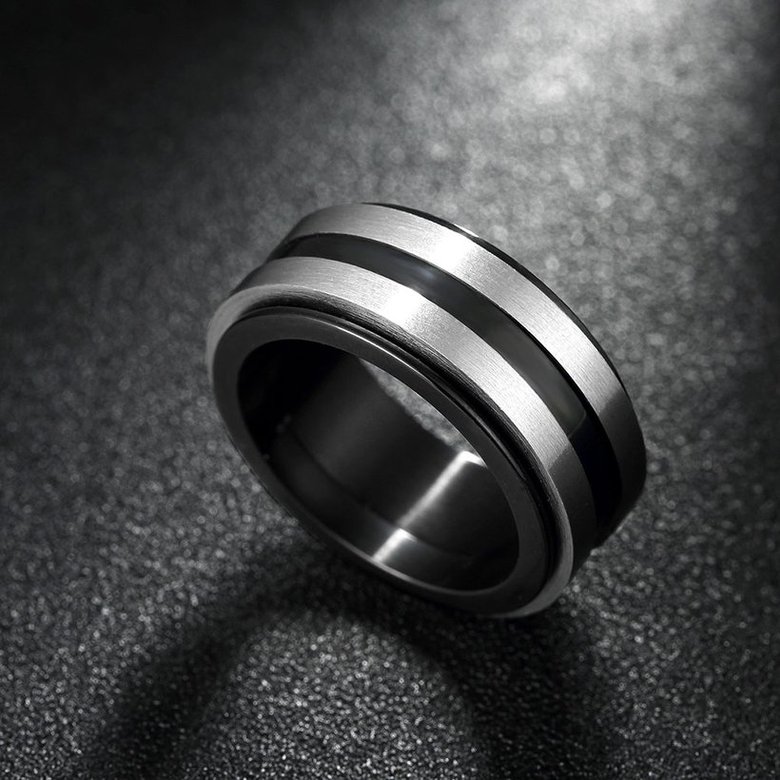 Wholesale European and American classic fashion Black Ring Simple Design Hoop Stainless Steel Anniversary Rings For Men  TGSTR179 1