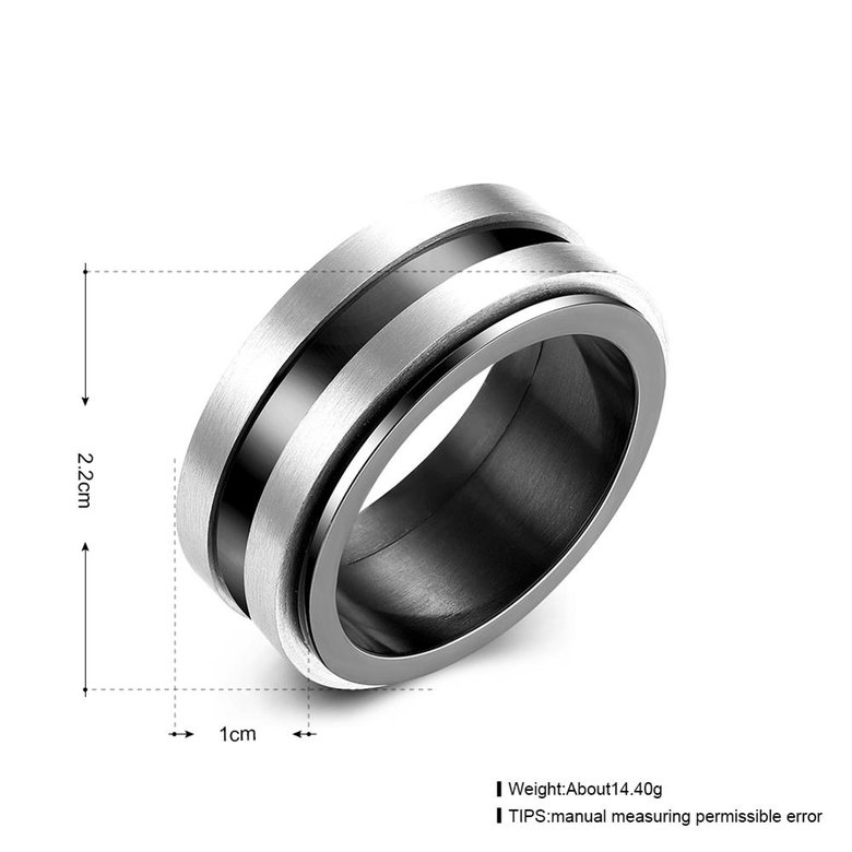 Wholesale European and American classic fashion Black Ring Simple Design Hoop Stainless Steel Anniversary Rings For Men  TGSTR179 4