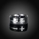 Wholesale Classic comfortable Silver Color Cross Ring for Men Black Stainless Steel Cool Ring Male Casual Jewelry Wedding Band Ring TGSTR185 2 small