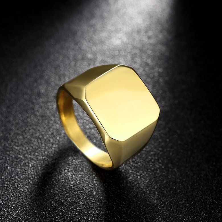 Wholesale Trendy vintage square 24K gold Stainless Steel Mens Rings For Boy Friendship gift Jewelry Accessory TGSTR186 1