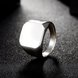 Wholesale Trendy vintage square silver Color Stainless Steel Mens Rings For Boy Friendship gift Jewelry Accessory TGSTR220 2 small