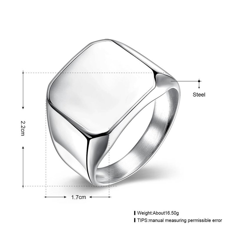 Wholesale Trendy vintage square silver Color Stainless Steel Mens Rings For Boy Friendship gift Jewelry Accessory TGSTR220 3