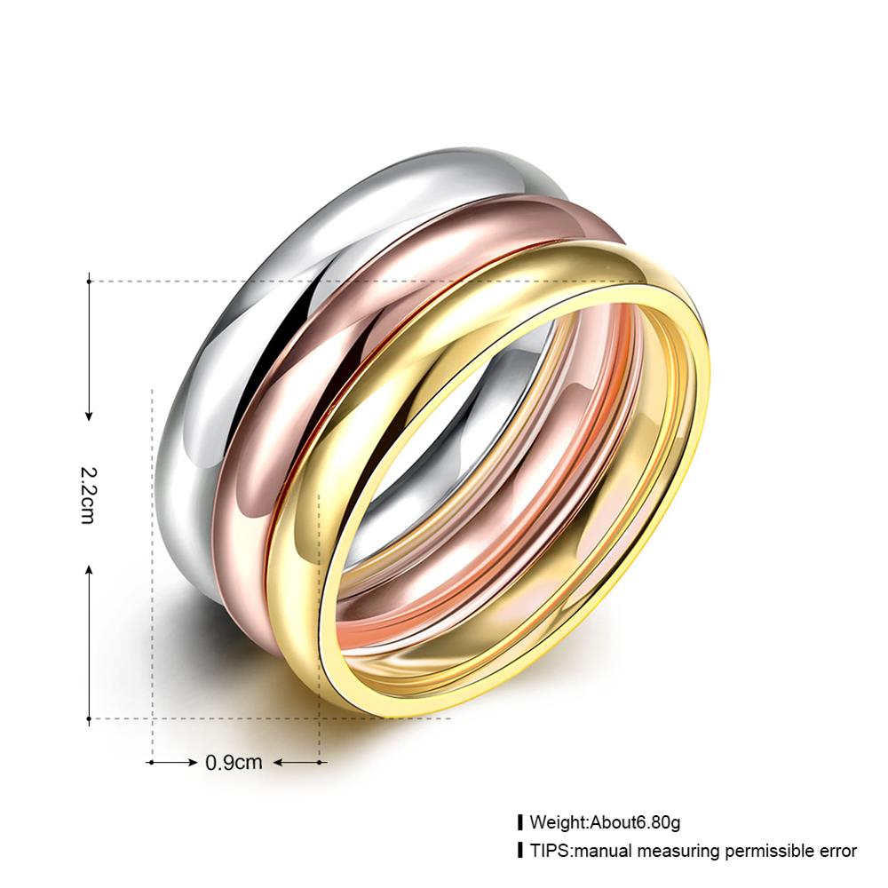 Wholesale New Trendy jewelry from China Gold Silver Color Classic 3 Rounds Rings High Quality Stainless Steel Wedding party Ring for Woman TGSTR187 0