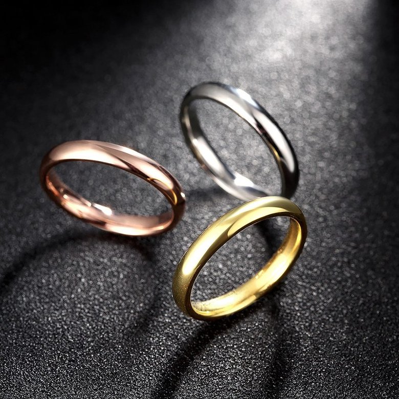 Wholesale New Trendy jewelry from China Gold Silver Color Classic 3 Rounds Rings High Quality Stainless Steel Wedding party Ring for Woman TGSTR187 2