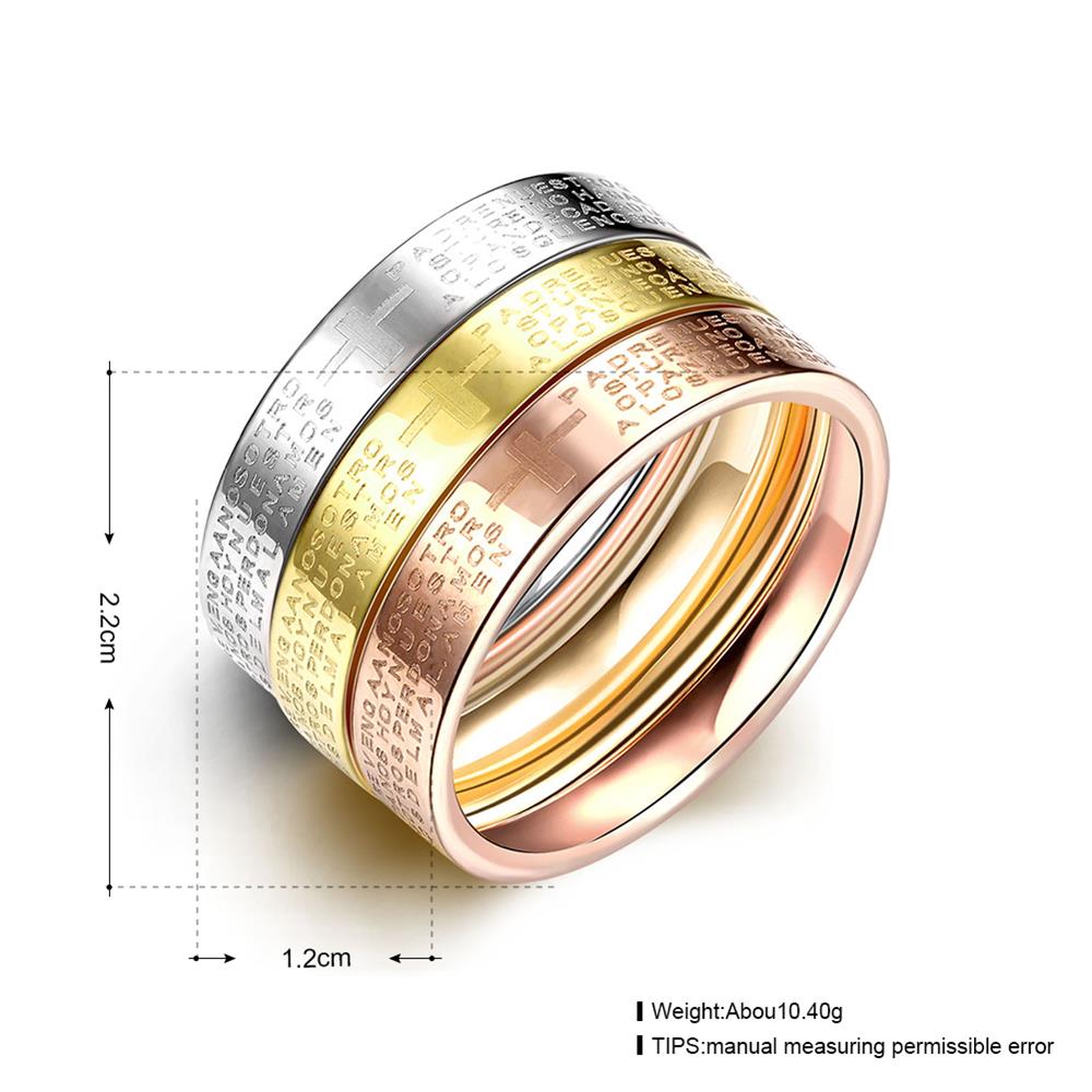 Wholesale Fashion wholesale jewelry Creative titanium steel 3 colors 3 layers letters ring for women Personalized Engraved jewelry TGSTR195 0