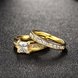 Wholesale Charm classic Couple Rings Stainless Steel Princess Cut white CZ 24K Gold rings Filled Promise Wedding Engagement jewelry Sets TGSTR064 2 small
