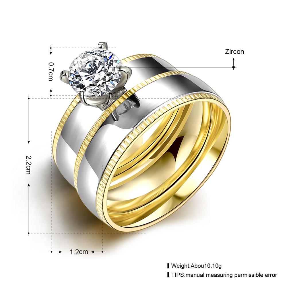 Wholesale Trendy Wedding Couple Rings Set Luxury Cubic Zircon Rings Personality Ring 24K Gold silver 2 color Fashion Dual wear Jewelry TGSTR196 0