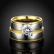 Wholesale Trendy Wedding Couple Rings Set Luxury Cubic Zircon Rings Personality Ring 24K Gold silver 2 color Fashion Dual wear Jewelry TGSTR196 1 small