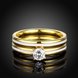 Wholesale Romantic Trendy Wedding women Rings Set Luxury Cubic Zircon Rings  Personality white stripe Ring 24K Gold Fashion Jewelry  TGSTR204 1 small