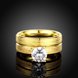 Wholesale Romantic Trendy Wedding women Rings Set Luxury Cubic Zircon Rings  Personality Carving stripe Ring 24K Gold Fashion Jewelry  TGSTR210 1 small