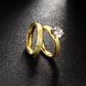 Wholesale Romantic Trendy Wedding women Rings Set Luxury Cubic Zircon Rings  Personality Carving stripe Ring 24K Gold Fashion Jewelry  TGSTR210 2 small