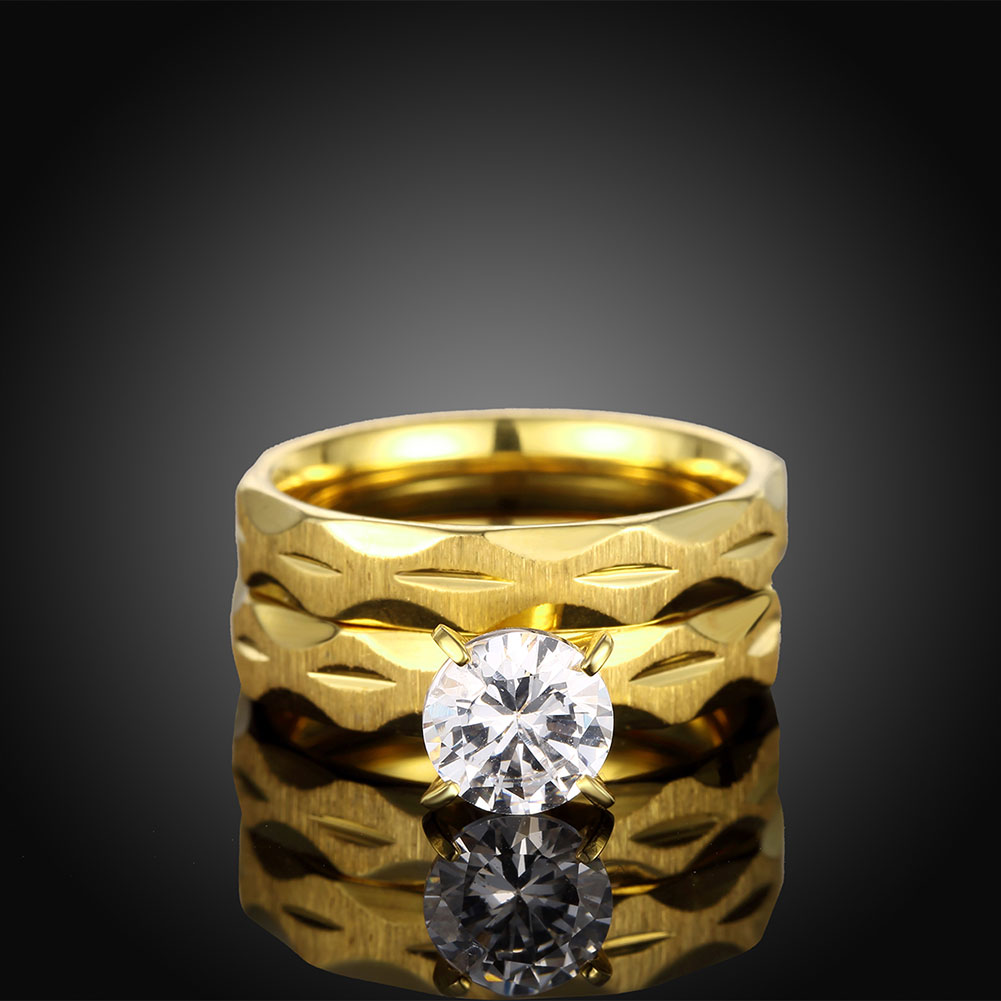 Wholesale Trendy Wedding women Rings Set Luxury Cubic Zircon Rings  Personality Ring 24K Gold Fashion Jewelry  TGSTR216 0