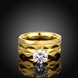 Wholesale Trendy Wedding women Rings Set Luxury Cubic Zircon Rings  Personality Ring 24K Gold Fashion Jewelry  TGSTR216 0 small