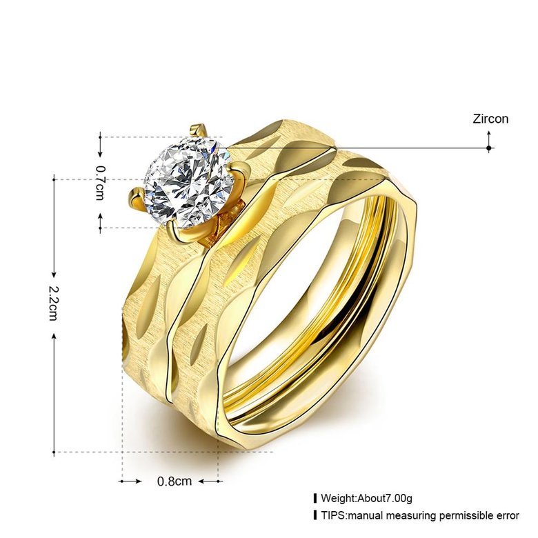 Wholesale Trendy Wedding women Rings Set Luxury Cubic Zircon Rings  Personality Ring 24K Gold Fashion Jewelry  TGSTR216 3
