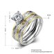 Wholesale Simple fashion Stainless Steel Wedding Ring For Women Never Fade Gold silver Classic zircon rings Engagement Alliance Ring Sets TGSTR070 3 small