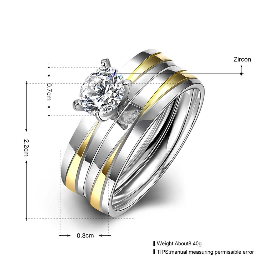 Wholesale  Fashion Yellow stripe ring Stainless Steel Rings For Women Classic Wedding Bands Zircon Finger Jewelry Party Gifts TGSTR002 3