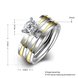 Wholesale  Fashion Yellow stripe ring Stainless Steel Rings For Women Classic Wedding Bands Zircon Finger Jewelry Party Gifts TGSTR002 3 small