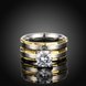 Wholesale Fashion Stainless Steel Wedding Ring For Women Never Fade Gold silver Classic zircon irregular shape rings Engagement ring Sets TGSTR073 0 small