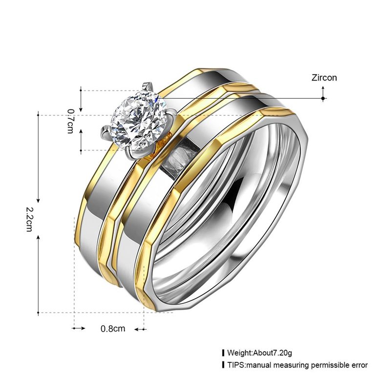 Wholesale Fashion Stainless Steel Wedding Ring For Women Never Fade Gold silver Classic zircon irregular shape rings Engagement ring Sets TGSTR073 3
