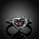 Wholesale Hot selling new arrival Romantic 316L Stainless Steel high quality Black heart Lucky women ring purple zircon Fashion Jewelry TGSTR077 1 small