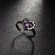 Wholesale Hot selling new arrival Romantic 316L Stainless Steel high quality Black heart Lucky women ring purple zircon Fashion Jewelry TGSTR077 2 small