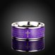 Wholesale Euramerican Trendy purple rotate English Bible cross 316L Stainless Steel wedding rings for men wholesale jewelry TGSTR080 0 small