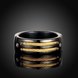 Wholesale Hot sale Black 316L Stainless Steel Rings For Men Gold Color Titanium Metal Male Rock Ring With Wire Fashion Cool boy Jewelry TGSTR083 0 small