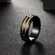 Wholesale Hot sale Black 316L Stainless Steel Rings For Men Gold Color Titanium Metal Male Rock Ring With Wire Fashion Cool boy Jewelry TGSTR083 2 small