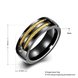 Wholesale Hot sale Black 316L Stainless Steel Rings For Men Gold Color Titanium Metal Male Rock Ring With Wire Fashion Cool boy Jewelry TGSTR083 4 small