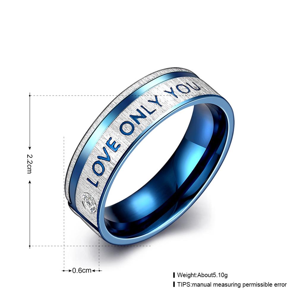 Wholesale Romantic Stainless Steel Ring Blue engrave Declaration of love men Ring Engagement Wedding Band Valentine's Day gift TGSTR086 0