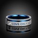 Wholesale Romantic Stainless Steel Ring Blue engrave Declaration of love men Ring Engagement Wedding Band Valentine's Day gift TGSTR086 1 small
