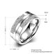 Wholesale Hot sale Europe and America Stainless Steel Charm rings Wedding Jewelry Fashion 2 Rows Crystal zircon Engagement Rings for men TGSTR020 3 small