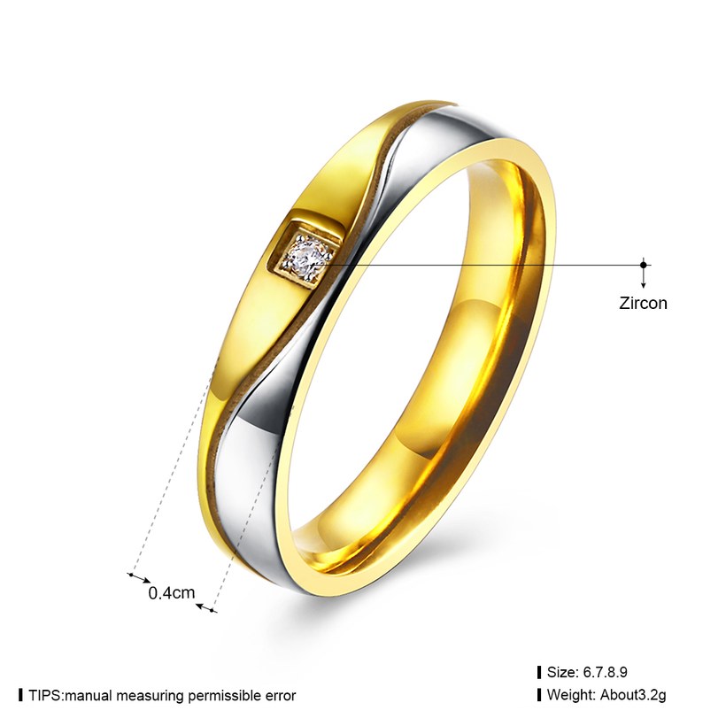 Wholesale New Arrival Romantic Stainless Steel Ring for women with 2 color silver/gold CZ Fashion Rings Wedding Engagement Ring Jewelry TGSTR088 0