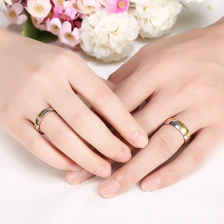Wholesale New Arrival Romantic Stainless Steel Ring for women with 2 color silver/gold CZ Fashion Rings Wedding Engagement Ring Jewelry TGSTR088 4