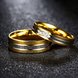 Wholesale Classic Alliances Marriage Couple Wedding Rings set for women zircon jewelry Gold color stainless steel jewelry TGSTR038 1 small