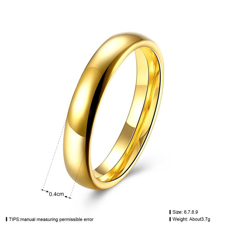 Wholesale Simple  Wedding 24K gold Band Rings Stainless Steel rings for Women Anniversary Gift Jewelry TGSTR044 0