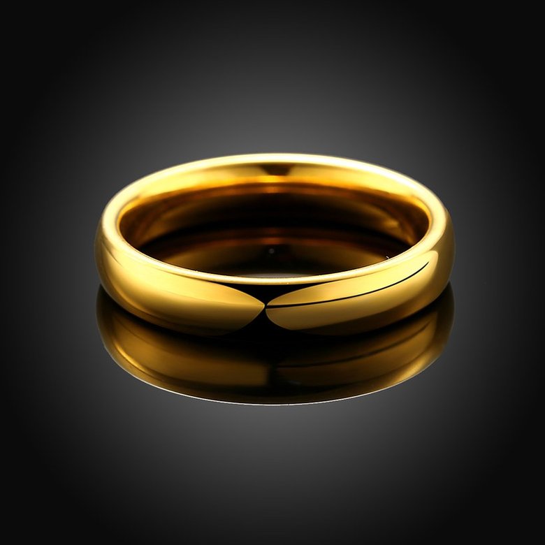 Wholesale Simple  Wedding 24K gold Band Rings Stainless Steel rings for Women Anniversary Gift Jewelry TGSTR044 3