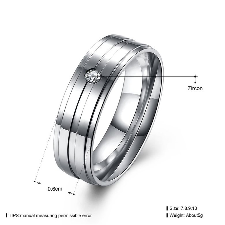 Wholesale Fashion Stainless Steel rings from China Stripe Ring Wedding zircon Ring Domineering Men's Jewelry TGSTR049 0