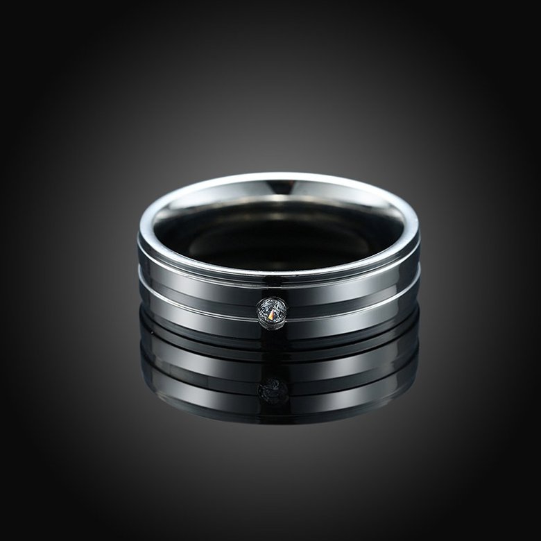 Wholesale Fashion Stainless Steel rings from China Stripe Ring Wedding zircon Ring Domineering Men's Jewelry TGSTR049 3