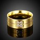 Wholesale New Arrival Romantic Stainless Steel Ring for men 24K gold CZ Fashion Rings Wedding Engagement Ring Jewelry TGSTR097 1 small