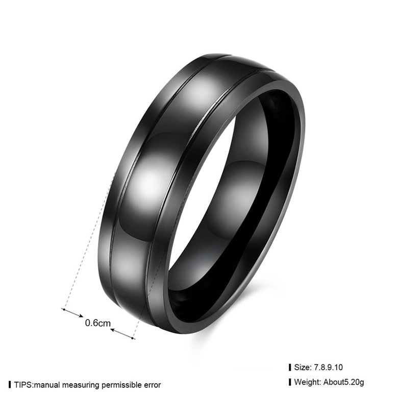 Wholesale Popular Korean Trendy Minimalist Style Black Smooth Comfortable Design Titanium Steel Durable for men Rings  TGSTR103 0