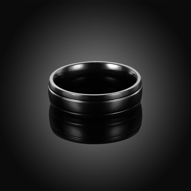 Wholesale Popular Korean Trendy Minimalist Style Black Smooth Comfortable Design Titanium Steel Durable for men Rings  TGSTR103 1