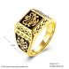 Wholesale Euramerican Trendy vintage Square black carving rings for men 18k gold color stainless steel jewelry  TGSTR113 0 small