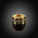 Wholesale Euramerican Trendy vintage Square black carving rings for men 18k gold color stainless steel jewelry  TGSTR113 1 small