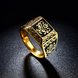 Wholesale Euramerican Trendy vintage Square black carving rings for men 18k gold color stainless steel jewelry  TGSTR113 2 small