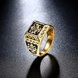 Wholesale Euramerican Trendy vintage Square black carving rings for men 18k gold color stainless steel jewelry  TGSTR113 3 small
